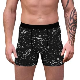 Men's Cow Print Boxer Brief Funny Stretch Trunks Underwear (Color: black, size: XL)
