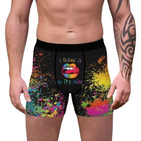 Men's Cow Print Boxer Brief Funny Stretch Trunks Underwear (Color: colorful, size: S)